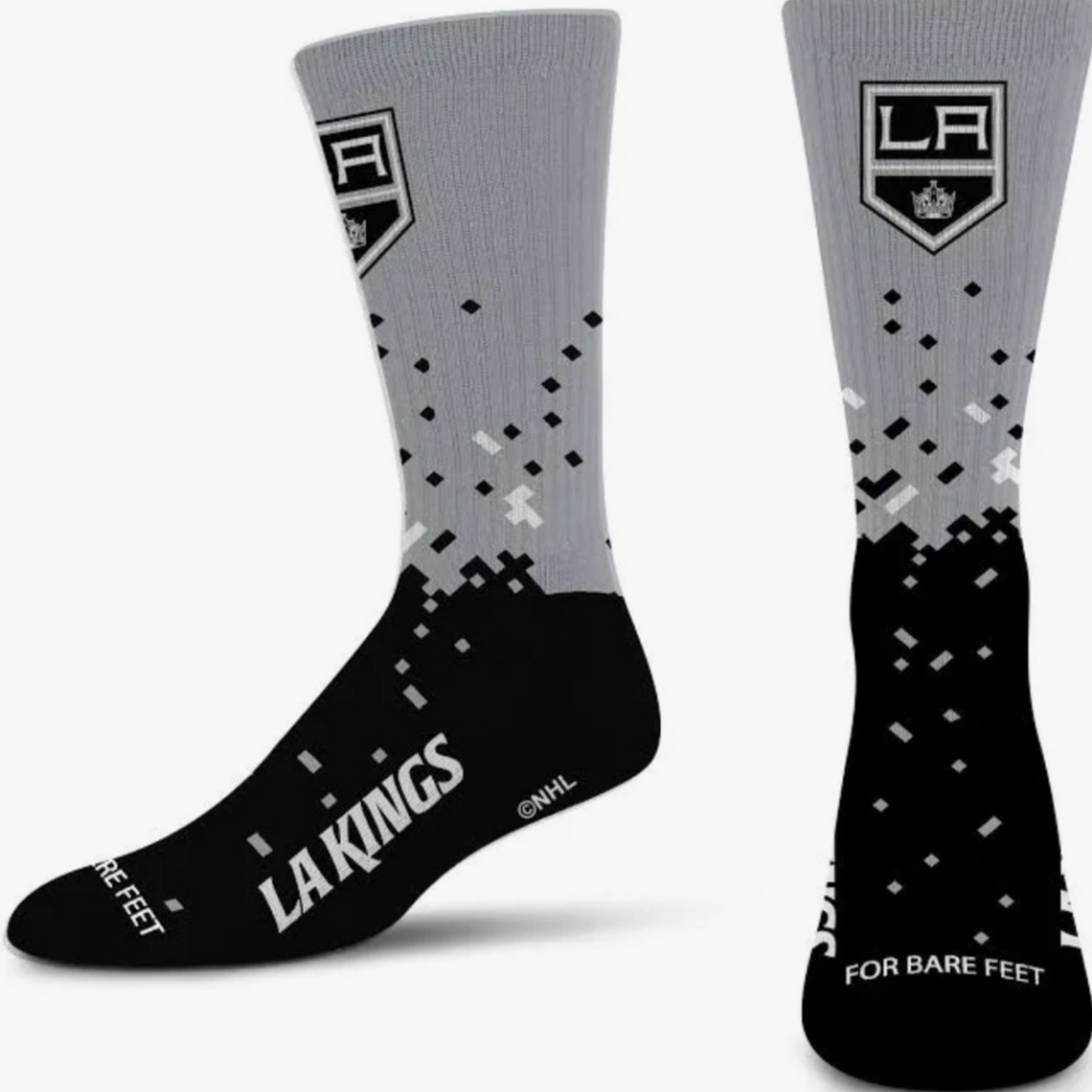 For Bare Feet LA Kings Black and Gray Athletic Socks